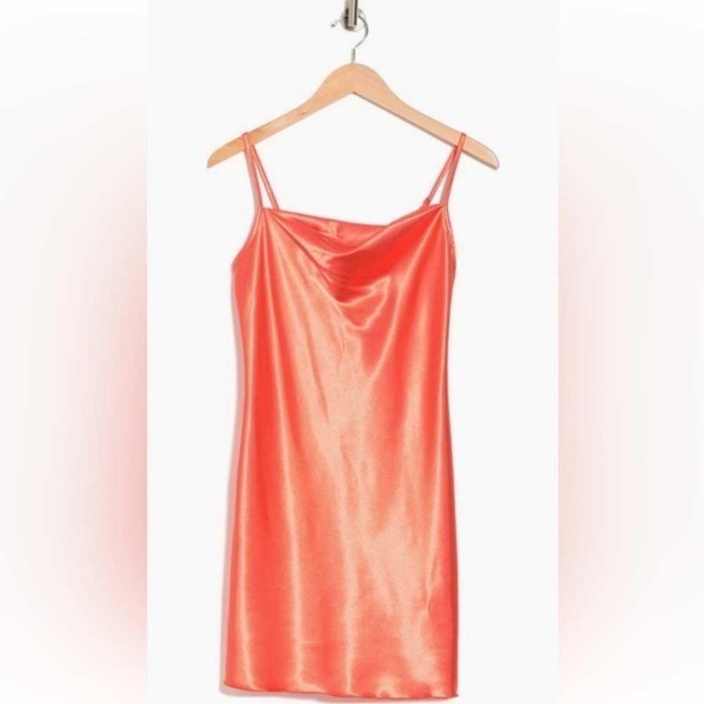 NWT bebe cowl neck satin slip dress